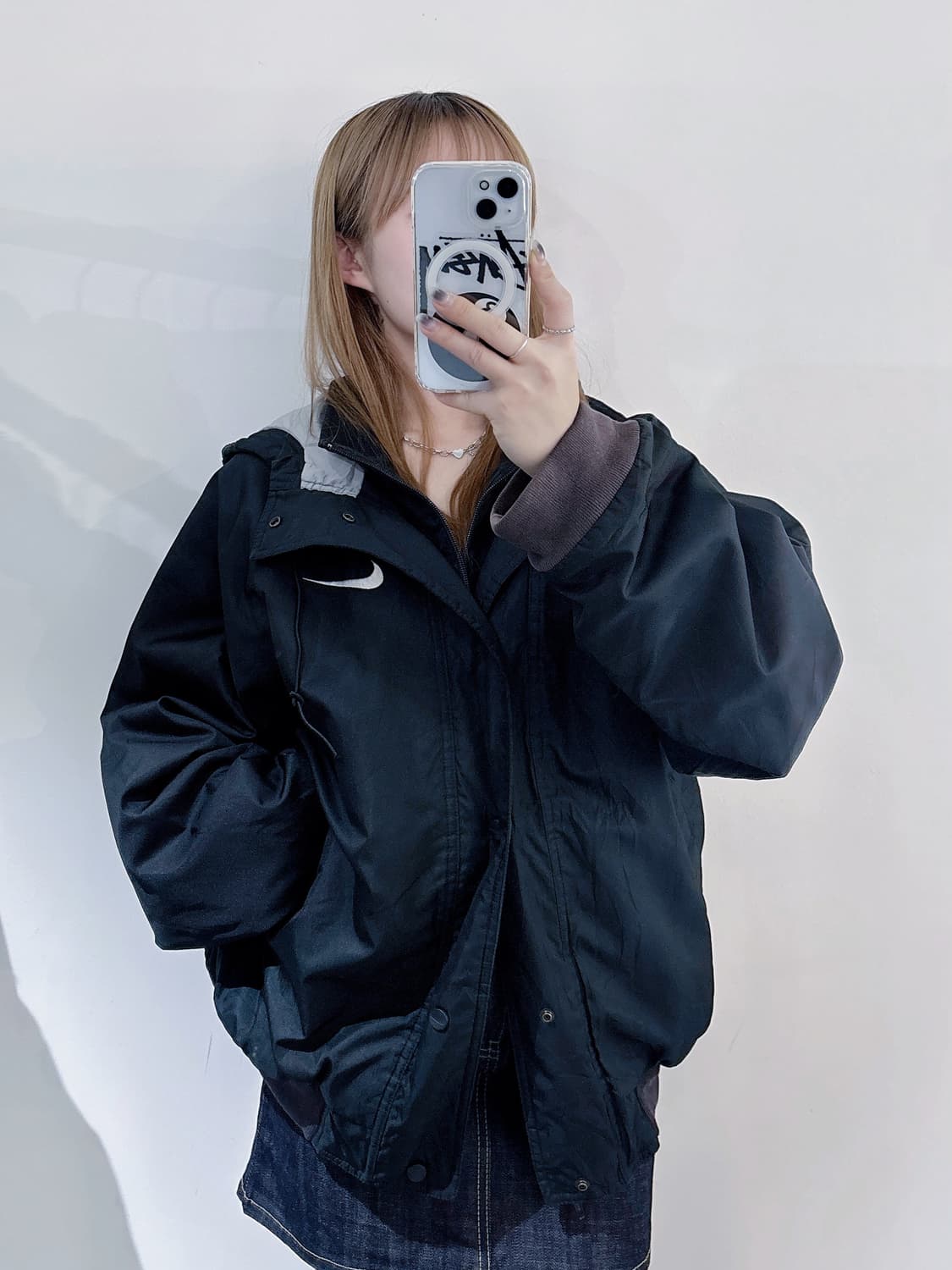 나이키 90‘s 블랙 스우시 점퍼 상품이미지1