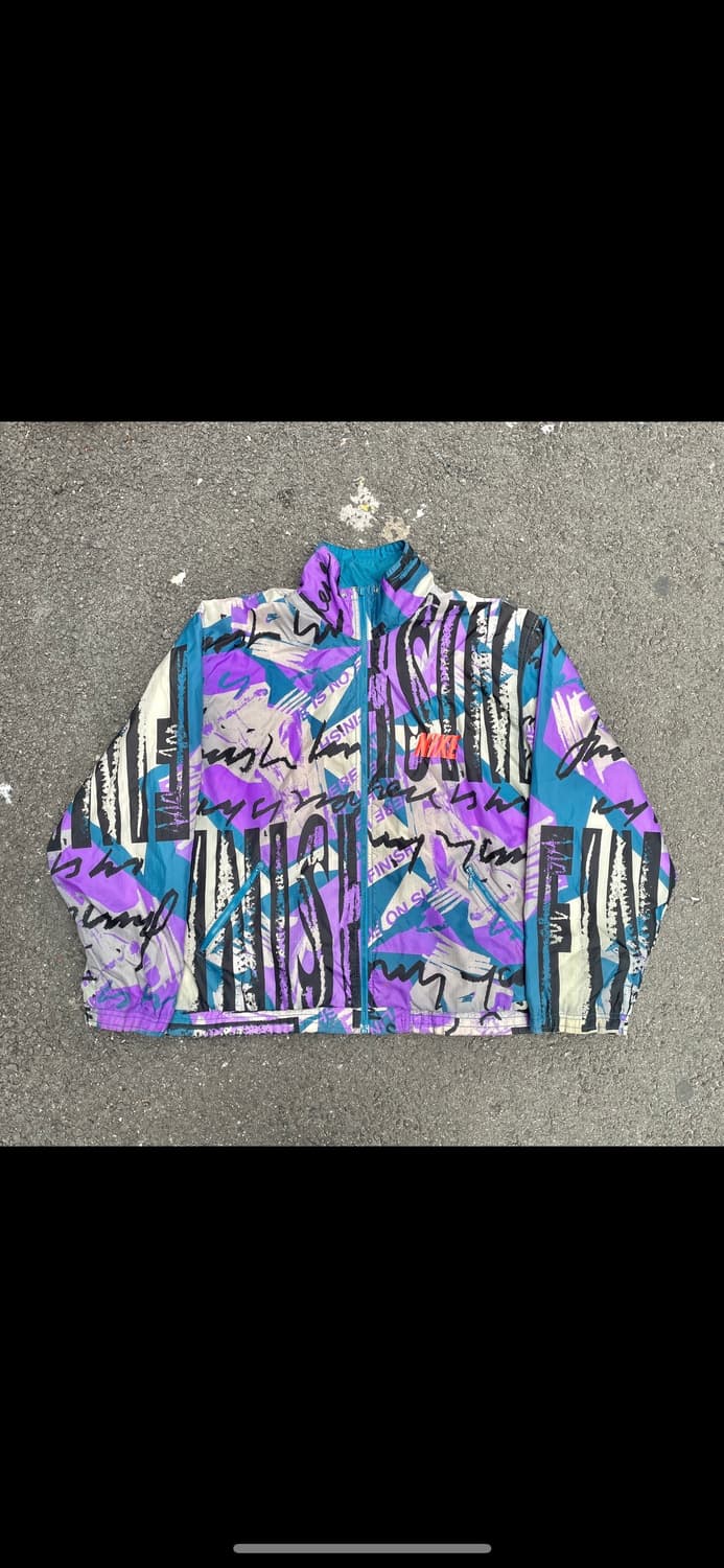 90s 나이키 그래피티 패턴 올드스쿨 트랙자켓 바람막이 XXL 상품이미지7