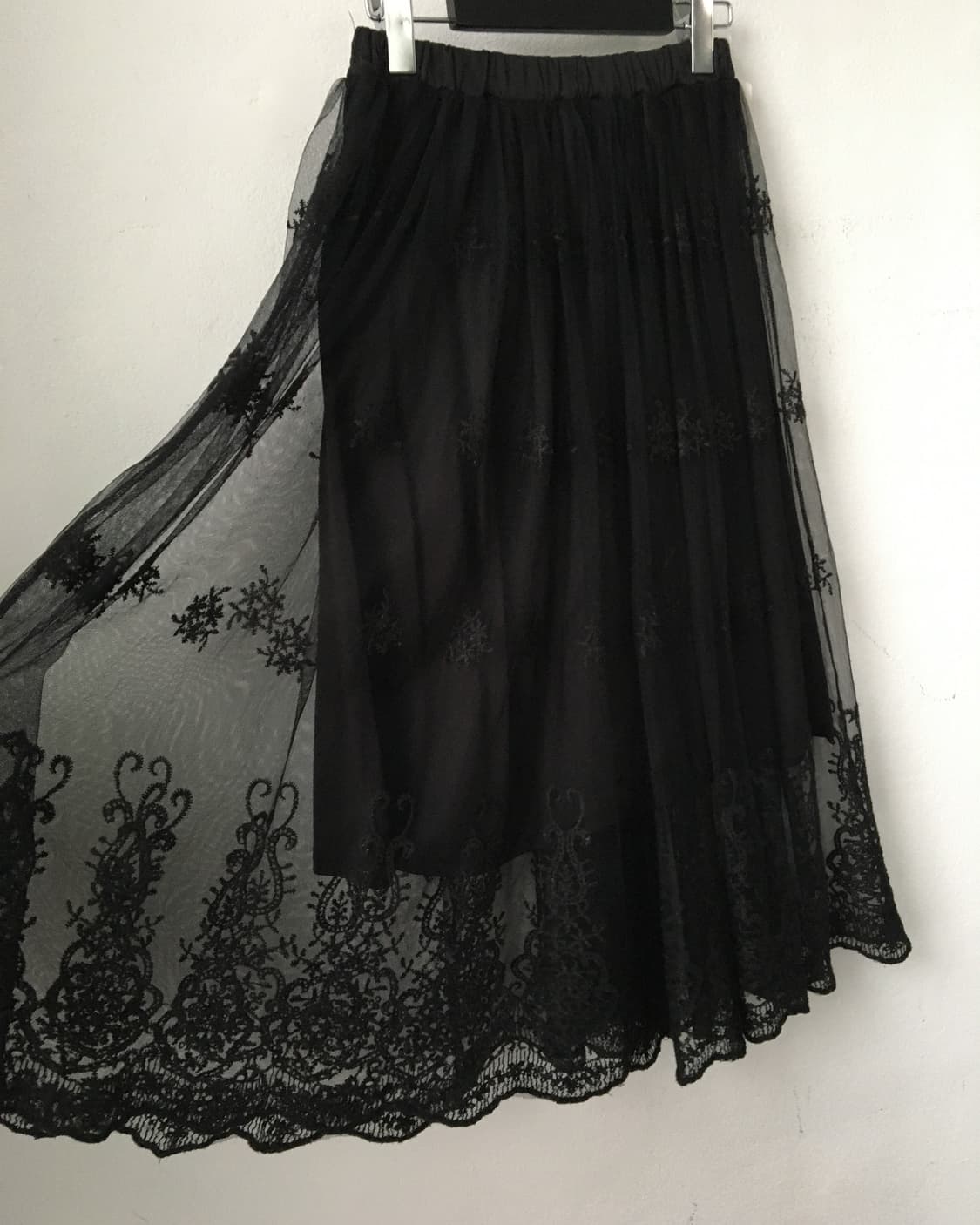 Ornament embroidery point sha long skirt 상품이미지3