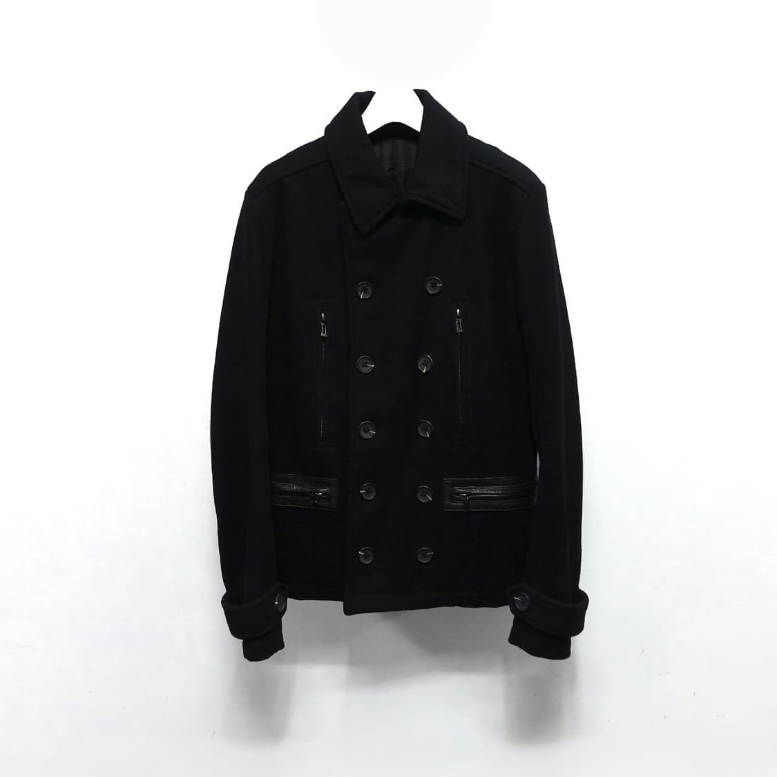 [46] SHELLAC 쉘락 블랙 더블버튼 레더 포켓 아티잔 나폴레옹자켓 상품이미지1