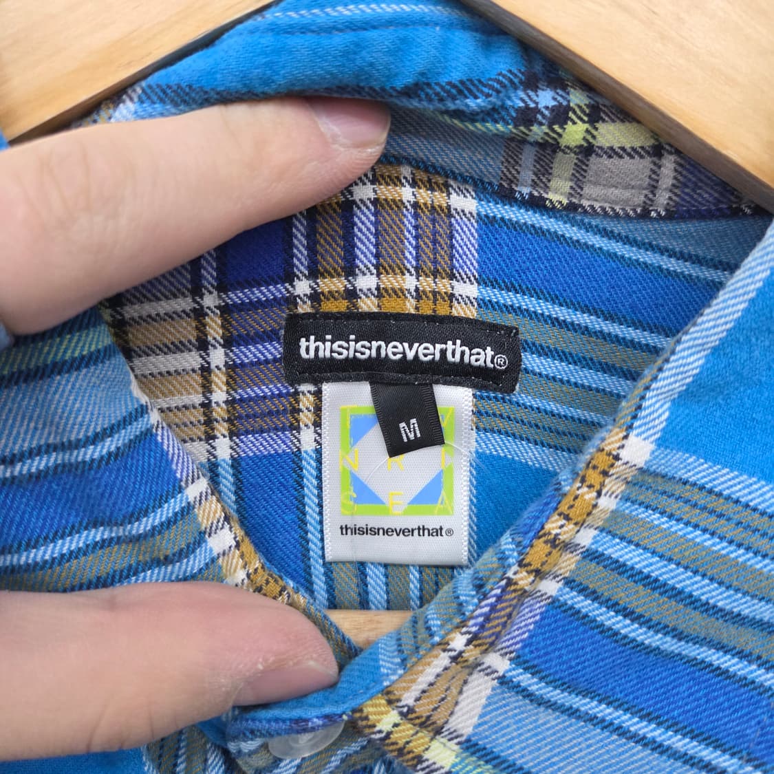디스이즈네버댓 블루 체크 셔츠 M 상품이미지2