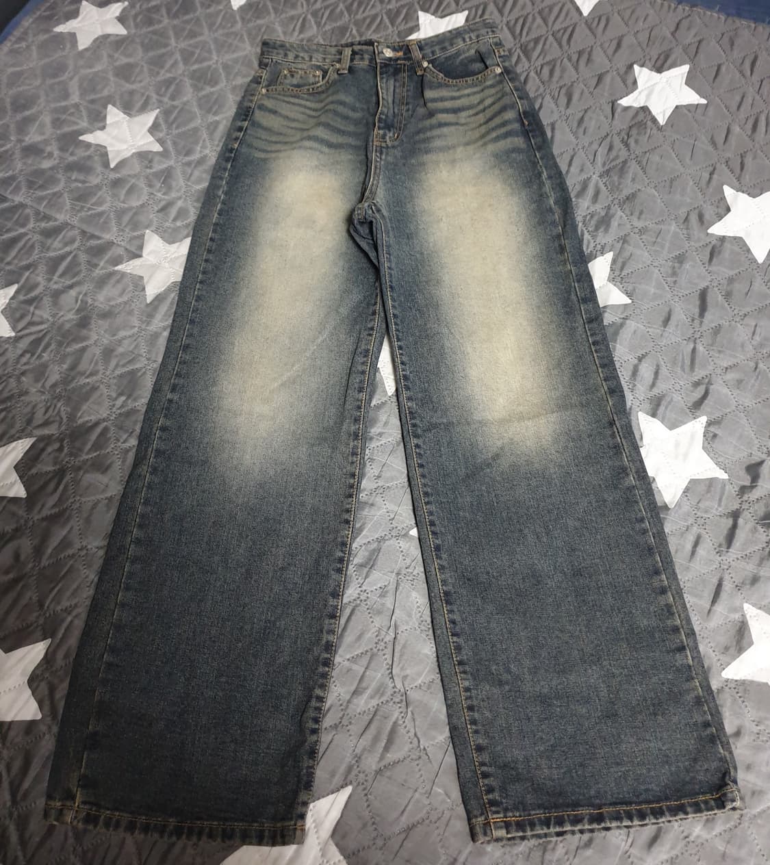 데님스토리 빈티지 워싱 와이드 데님팬츠 (M) 상품이미지1