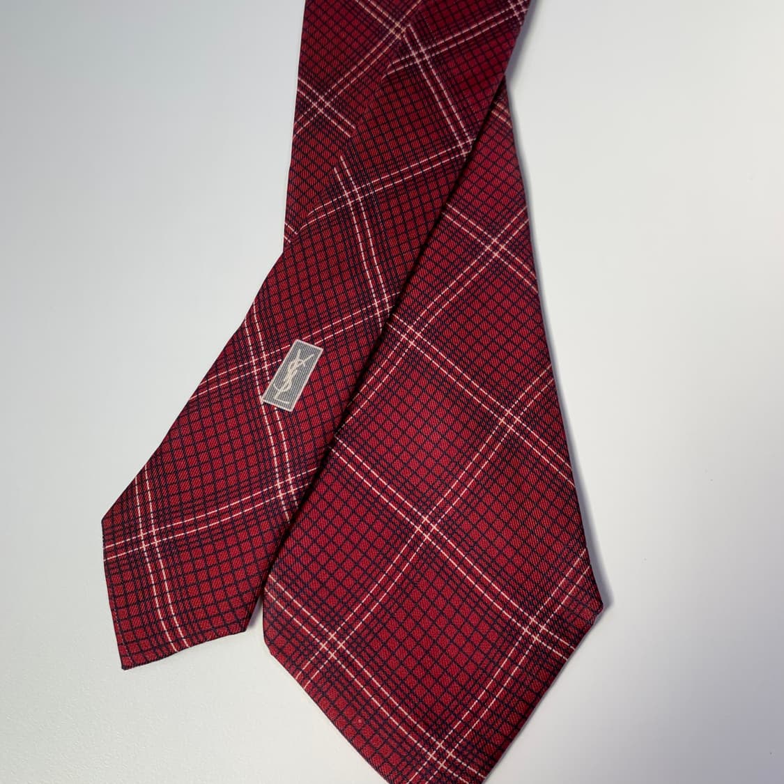 입생로랑(YSL) 레드 체크넥타이 명품 100실크 A+등급 상품이미지4