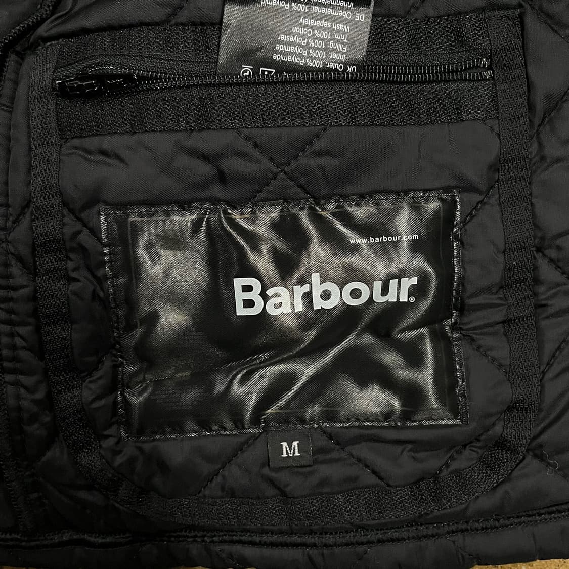 [정품/M] 바버 블랙 퀄팅 자켓 코듀로이 카라 b14 상품이미지5