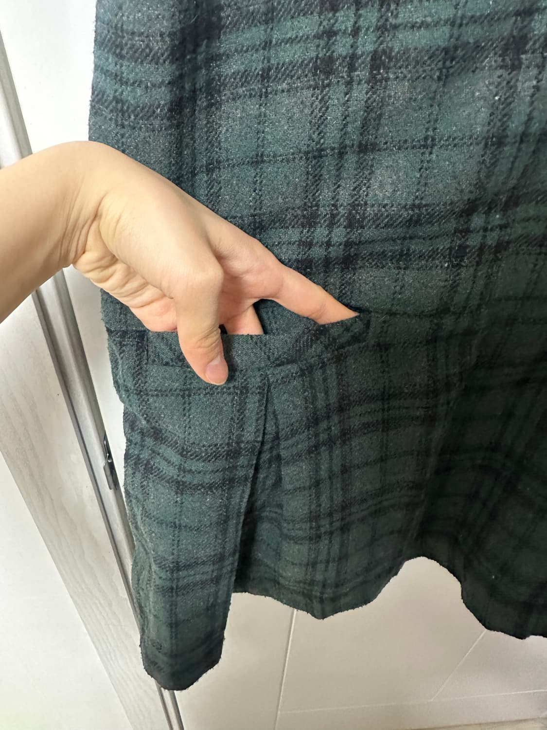 어스뮤직 빈티지 반팔 체크 원피스 상품이미지4