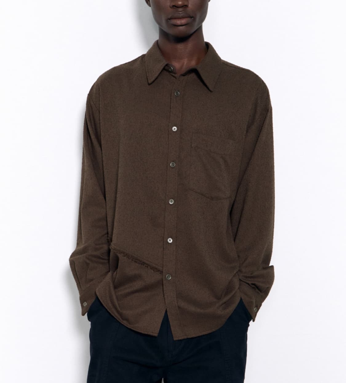 인사일런스 컷오프 네프 셔츠 DARK BROWN L사이즈 상품이미지3