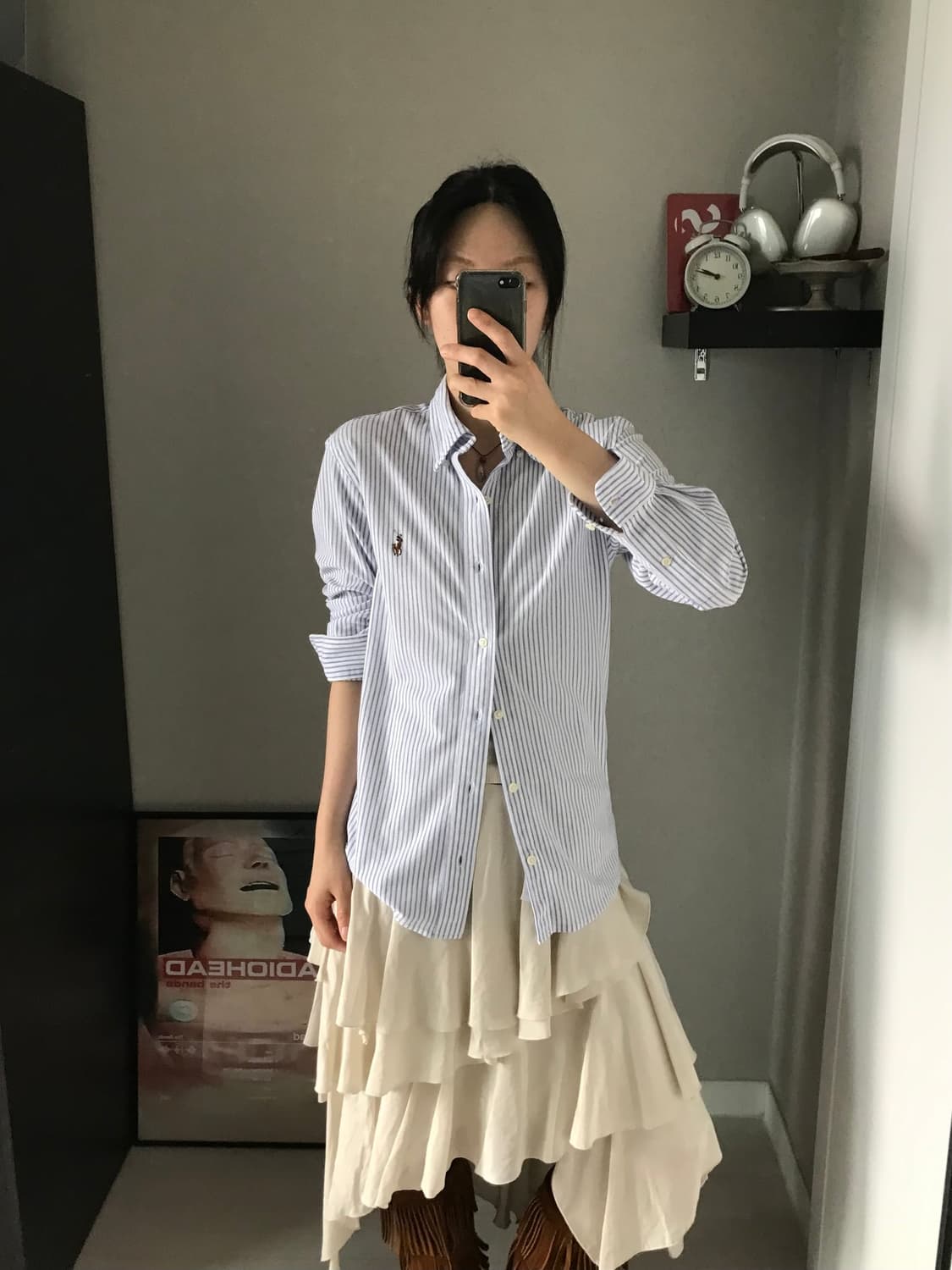 폴로 랄프로렌 포니로고 스트라이프 KNIT OXFOR 셔츠 . 상품이미지4