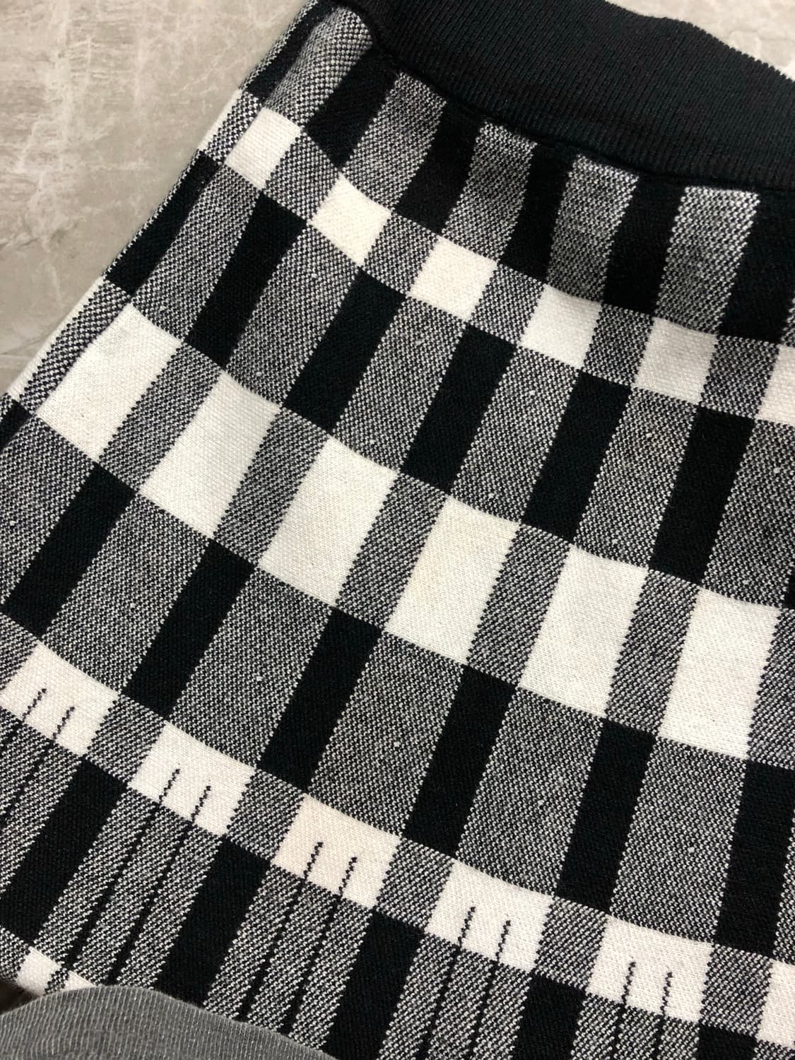 빈티지 블랙앤화이트 체크 롱 니트 스커트 상품이미지10
