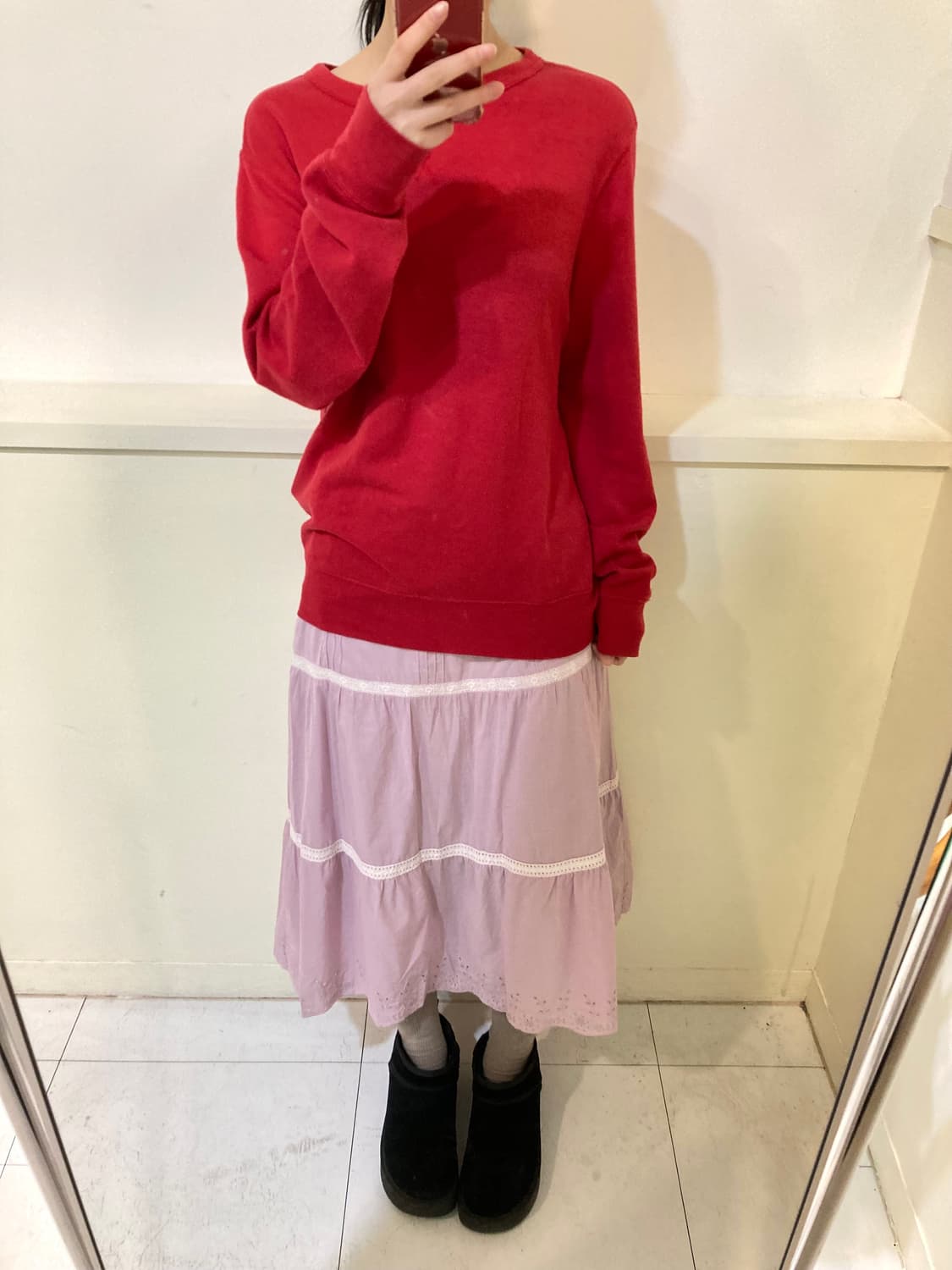 라일락 모리걸 레이스 롱 스커트 상품이미지9