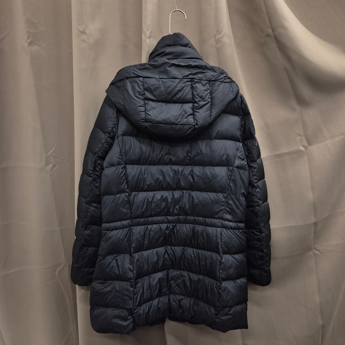 폴로 랄프로렌 다운 레더패치 후디드 롱패딩 S 상품이미지3