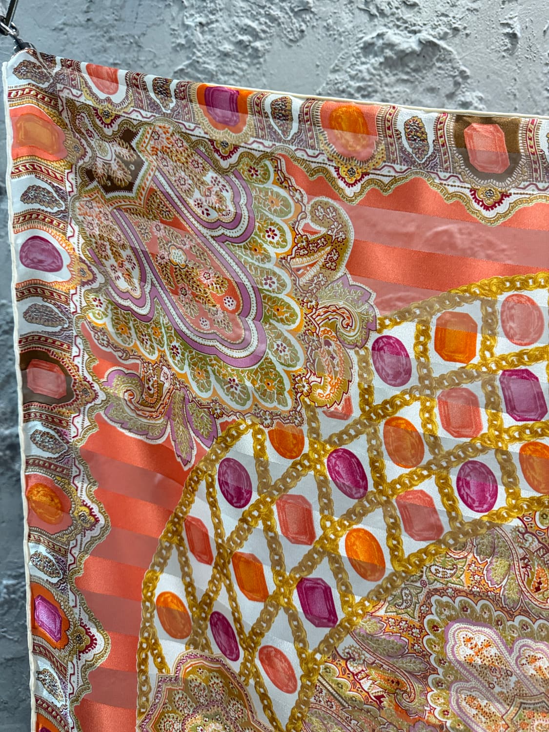 크리스찬 디올 CD 모노그램 아카이브 실크 스카프 오렌지 상품이미지5