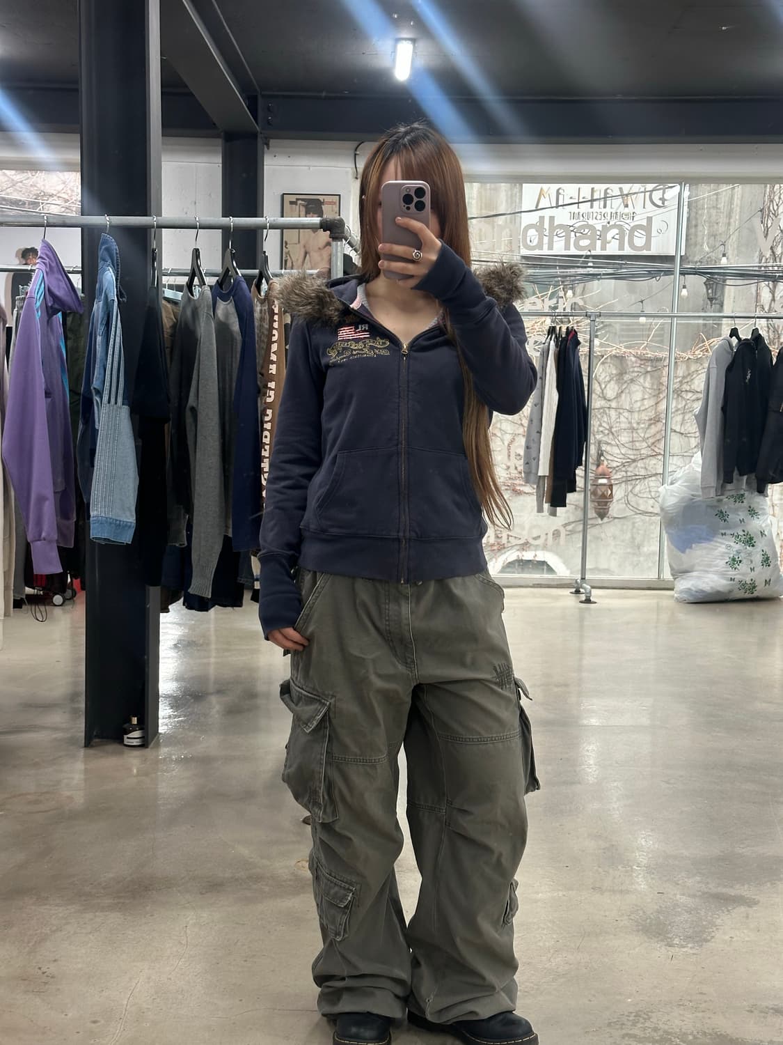 폴로 진스 성조기 크라운 퍼후드울프죠 후드집업 상품이미지2