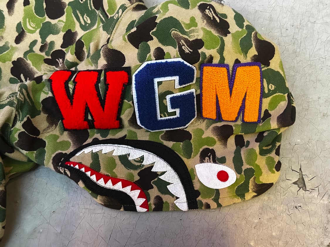 베이프 샤크 후드 카키 M 상품이미지3