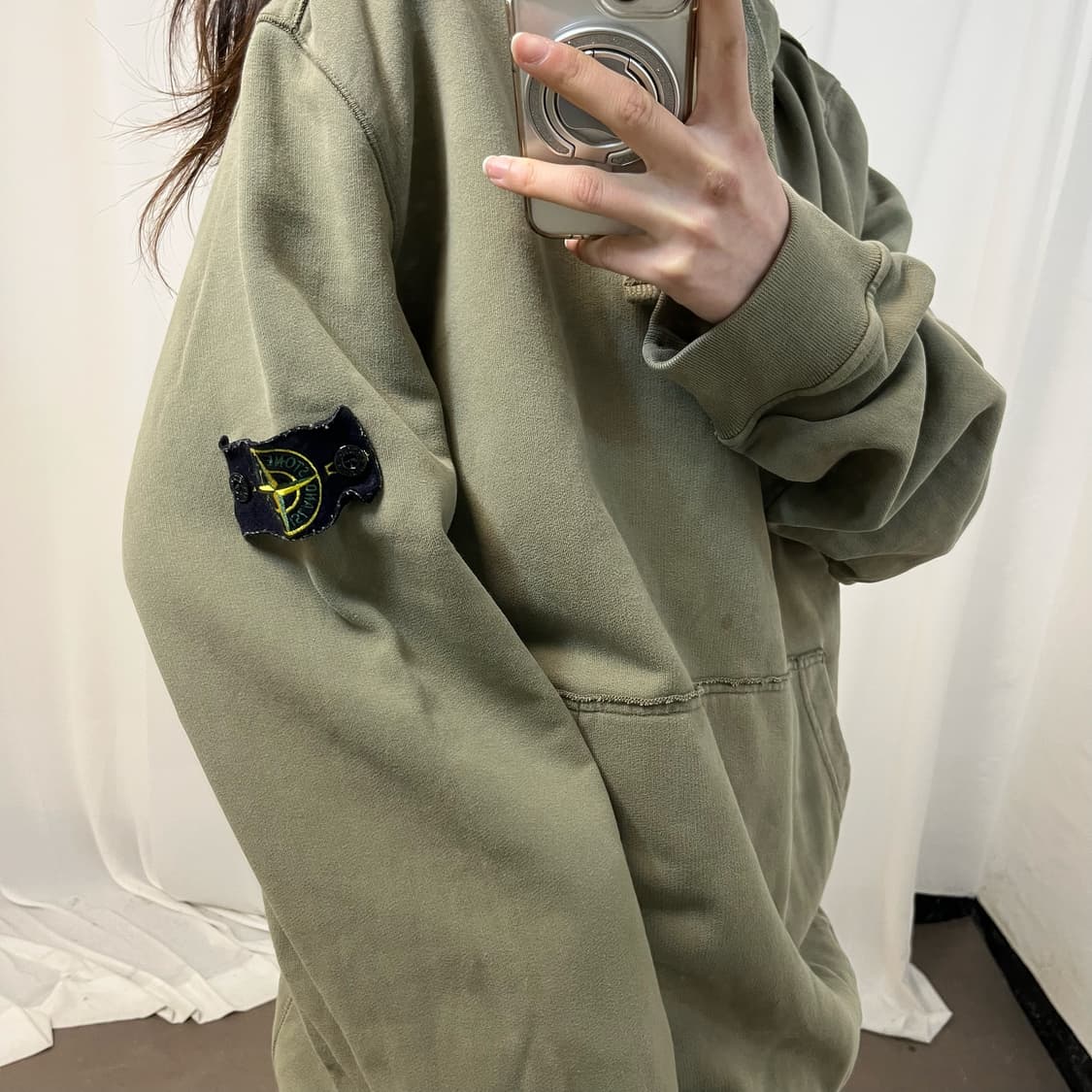 Stone Island khaki hoodie 상품이미지3