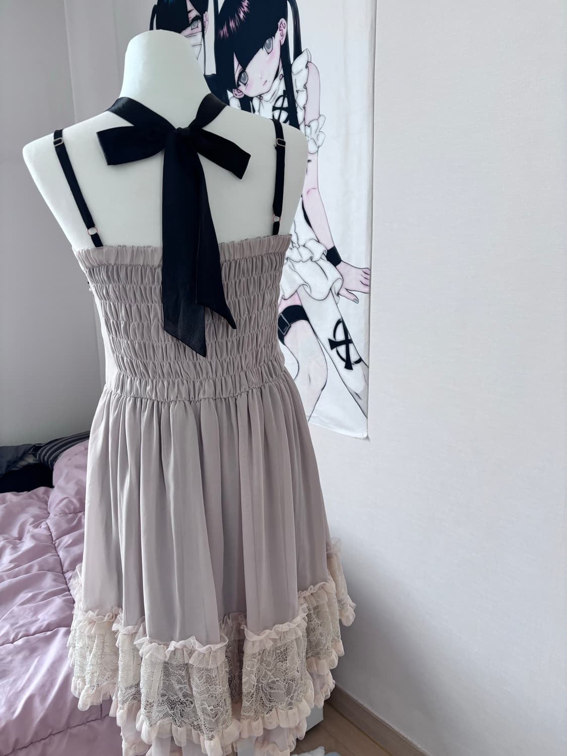 엑시즈팜 빈티지 리본 쉬폰 원피스 드레스 히메갸루 상품이미지3