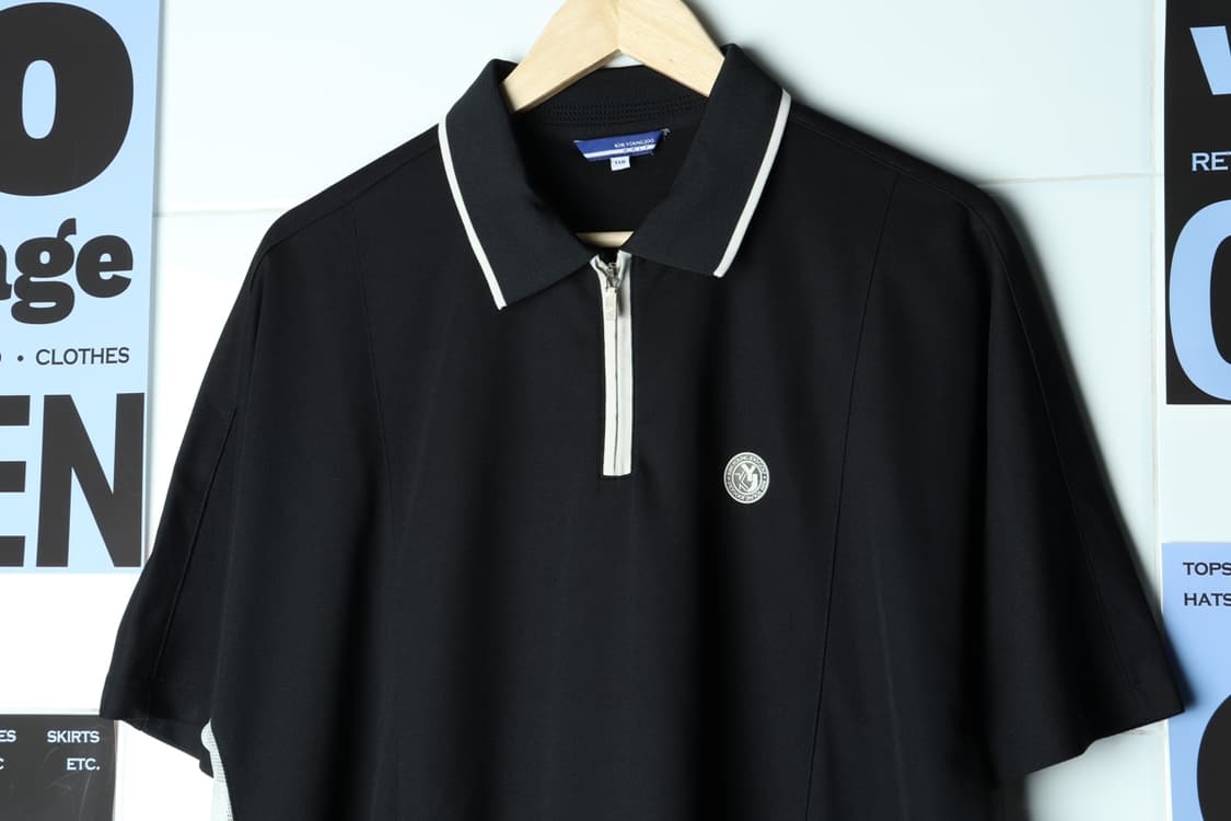 (2XL-3XL) 김영주 반팔 카라 티셔츠 기능성 골프 블랙-H30741 상품이미지3