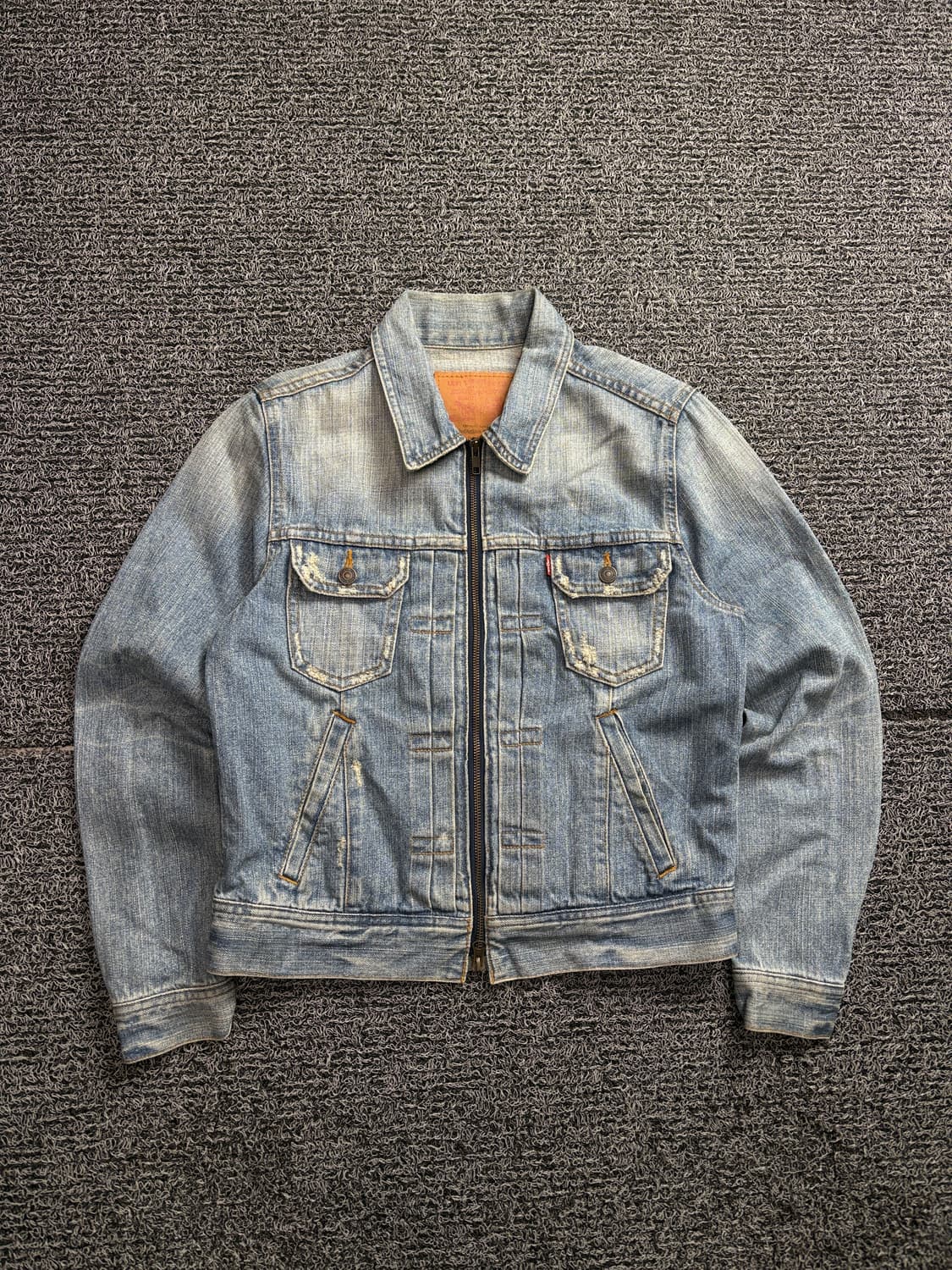 리바이스 USA 오리지널 투웨이 집업 워싱 데님 트러커 자켓 2240 상품이미지2