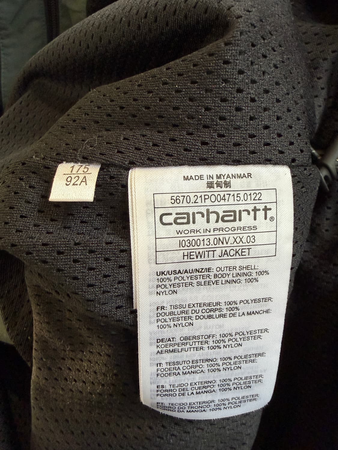 칼하트 WIP 휴위트 자켓 상품이미지7