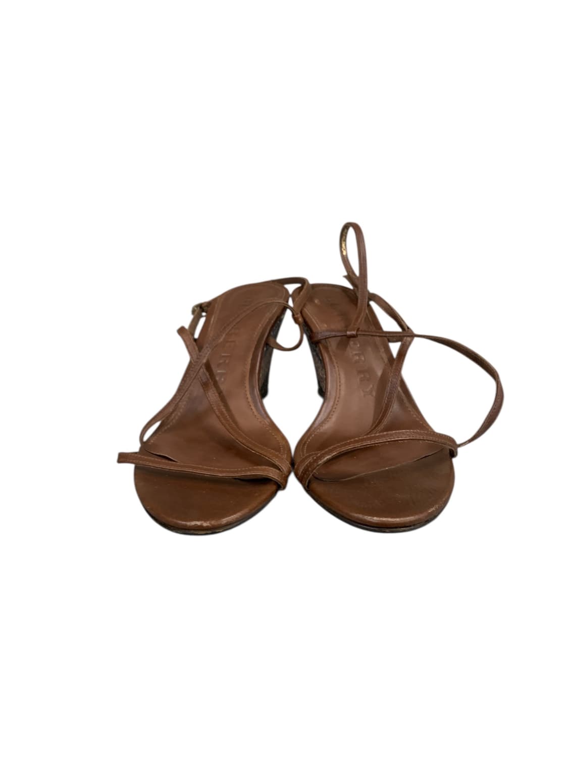 버버리 가죽 스트랩 웨지 샌들 브라운 38(240) 상품이미지4