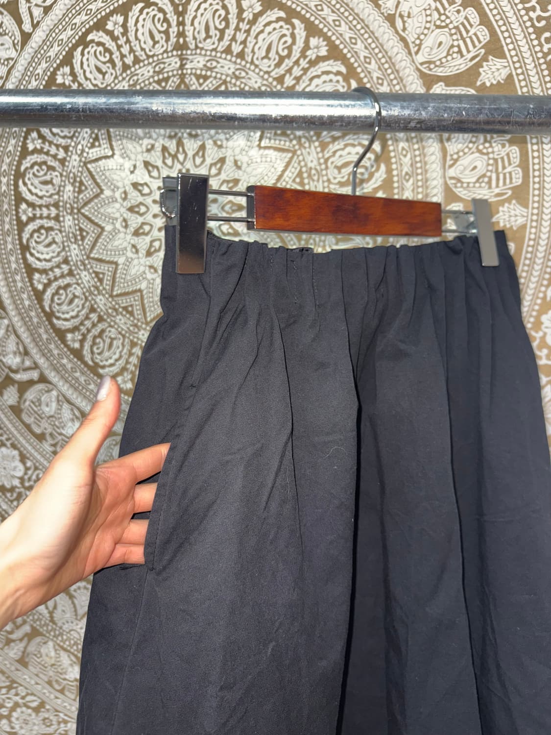 빈티지 여성 밴딩 코튼 미디스커트  상품이미지4