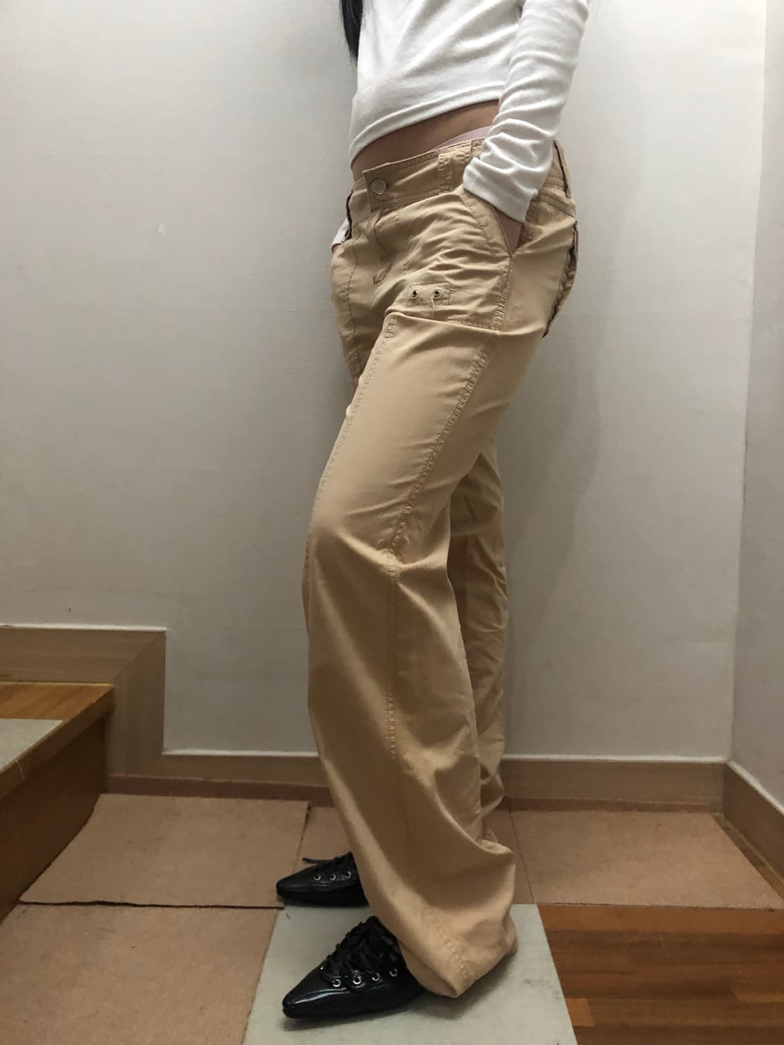 빈티지 베이지 포켓 디테일 팬츠 상품이미지7