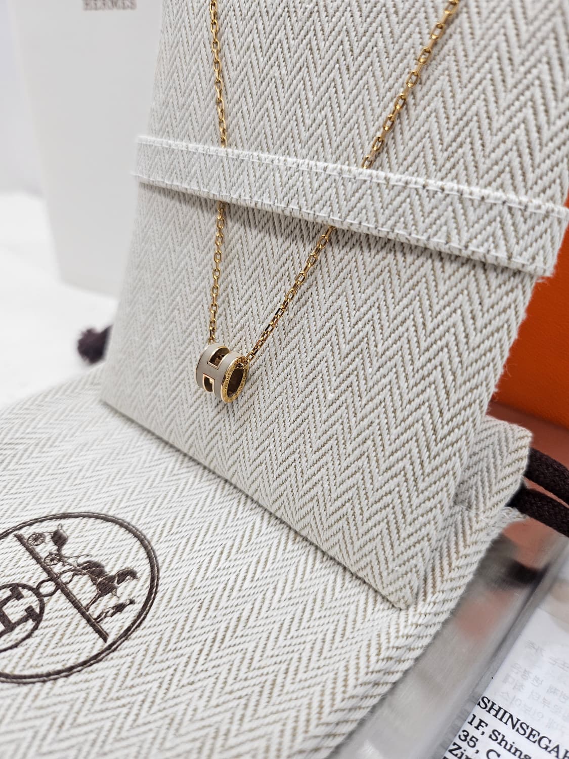 [정품]에르메스 미니 팝아슈 마롱/로즈골드 목걸이 상품이미지3