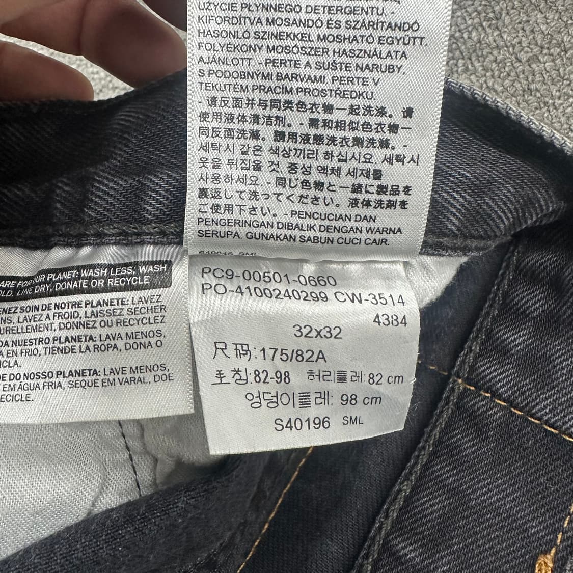 리바이스 501 흑청 데님 반바지 상품이미지6