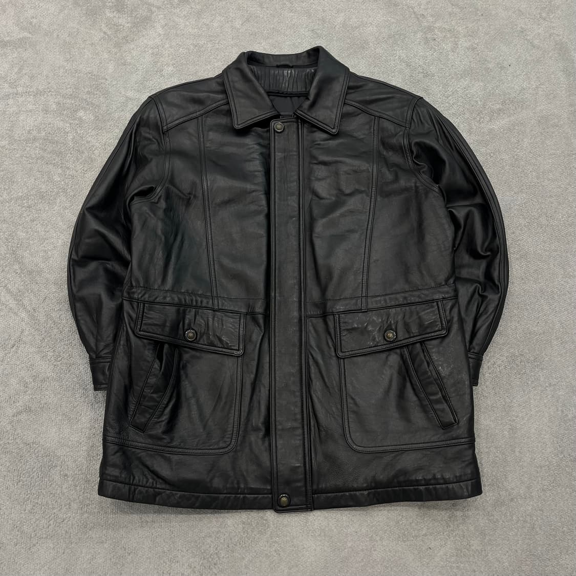 100 빈티지 양가죽 블랙 레더자켓 상품이미지1