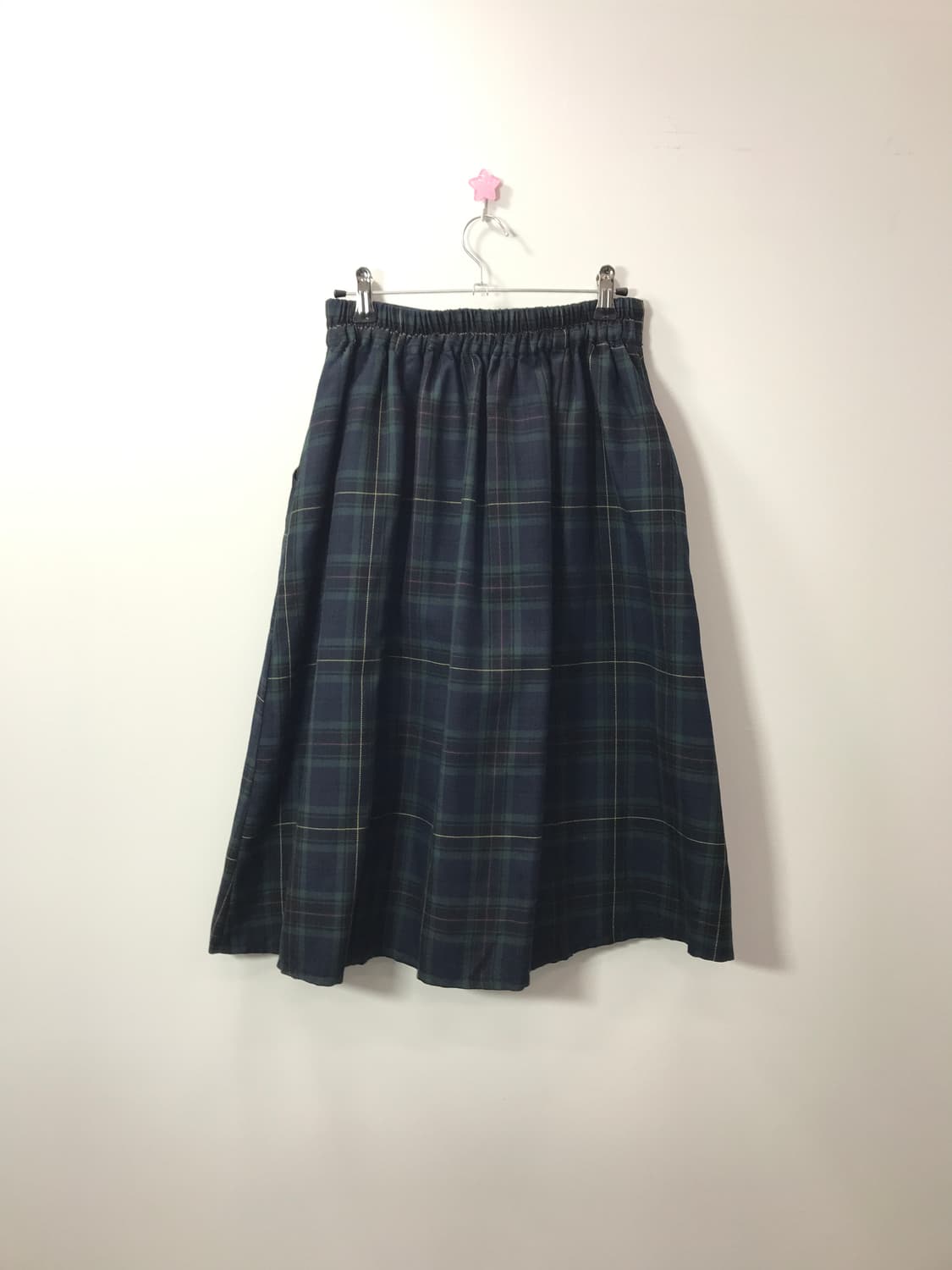 Jpn Green Plaid Pleated Midi Skirt 상품이미지6