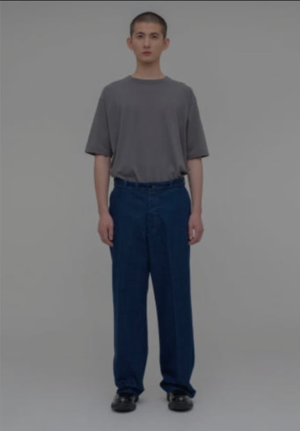 시오타 데님 슬랙스 네이비 팬츠 상품이미지4