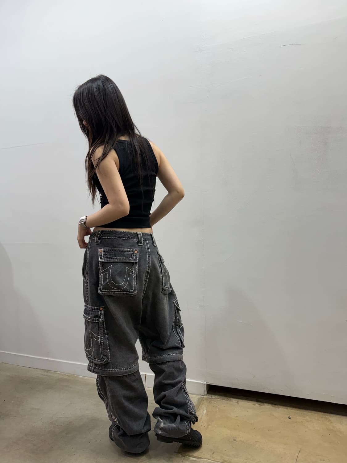 트루 릴리전 x 패치 와이드 레이버 카고팬츠 상품이미지5