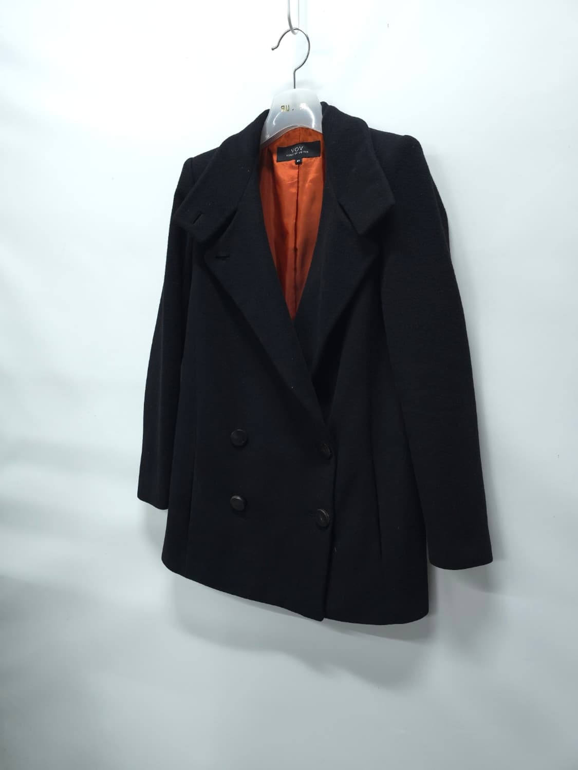 VOV(보브)여성 블랙 하프 울코트 55사이즈 상품이미지2