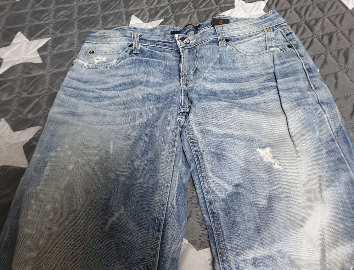 O`S JSANS 로우라이즈 Y2K 디스트로이드 데님팬츠 (30) 상품이미지2