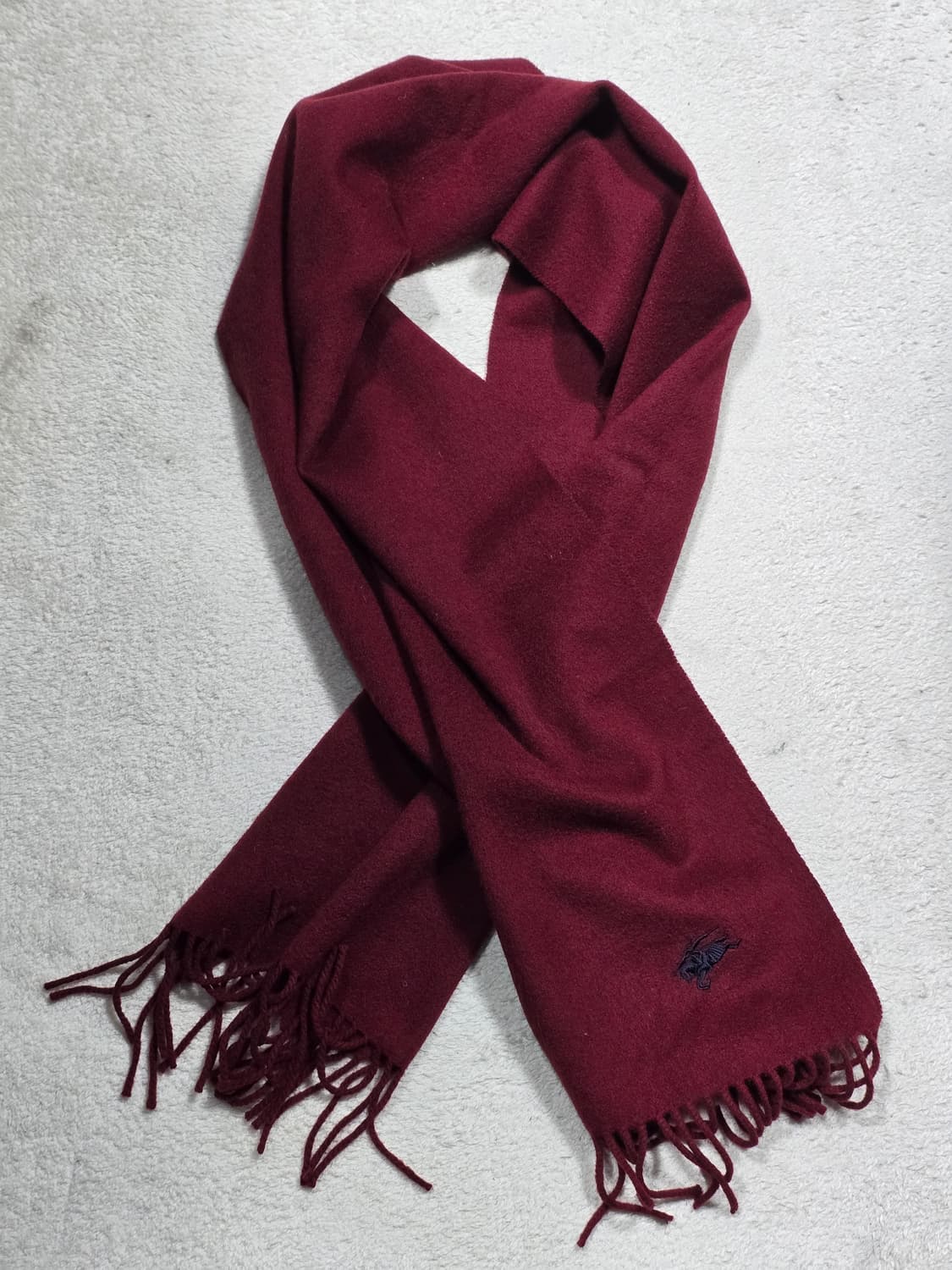 버버리 캐시미어 버건디 로고각인 머플러 상품이미지1