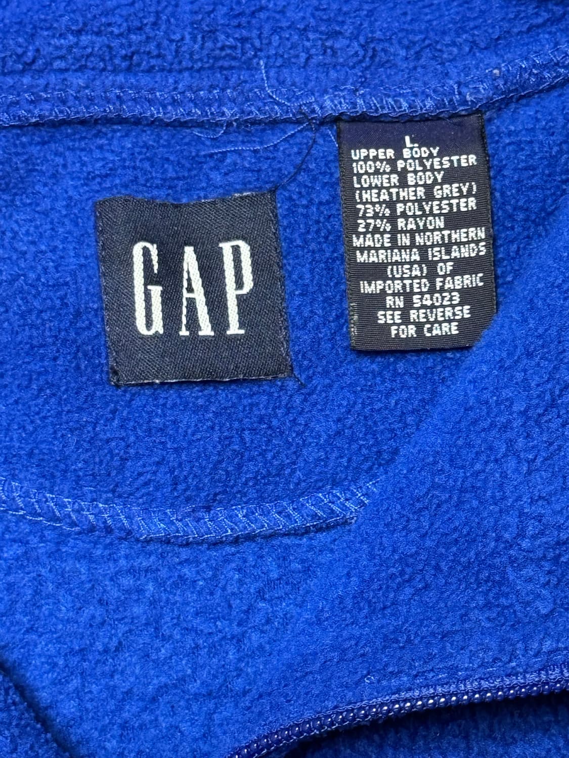 올드 갭 컬러 블록 하프 집업 플리스 풀오버 90s 상품이미지2