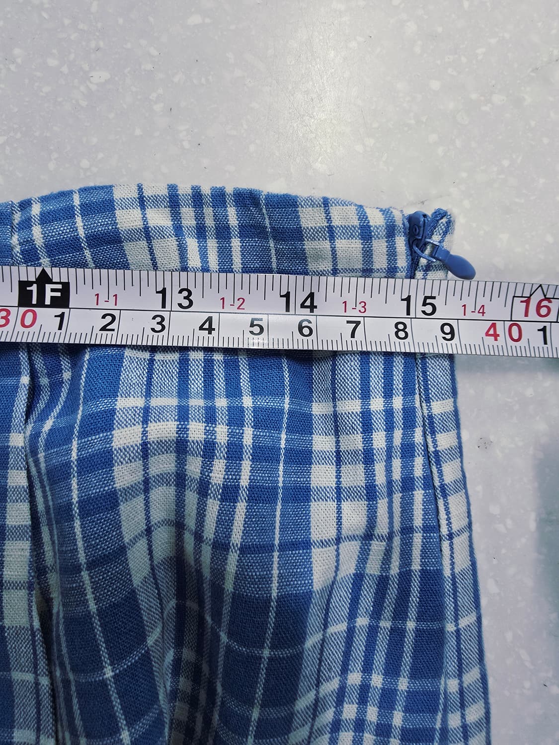 자라우먼 블루 체크 버튼 롱 스커트30 상품이미지7