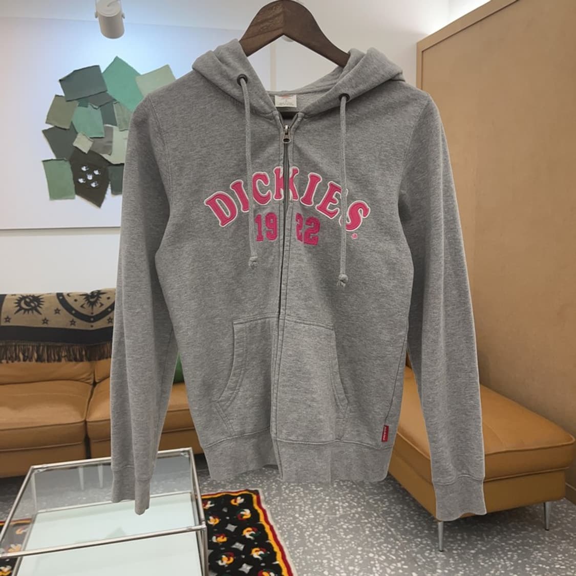 디키즈 올드스쿨 Y2K 핑크 아치로고 후드 집업 M C07043 상품이미지3