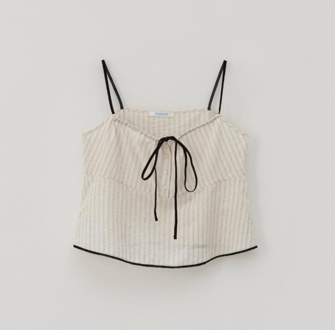 타낫 리본 쉬어 슬리브리스 탑 (택O) 상품이미지1