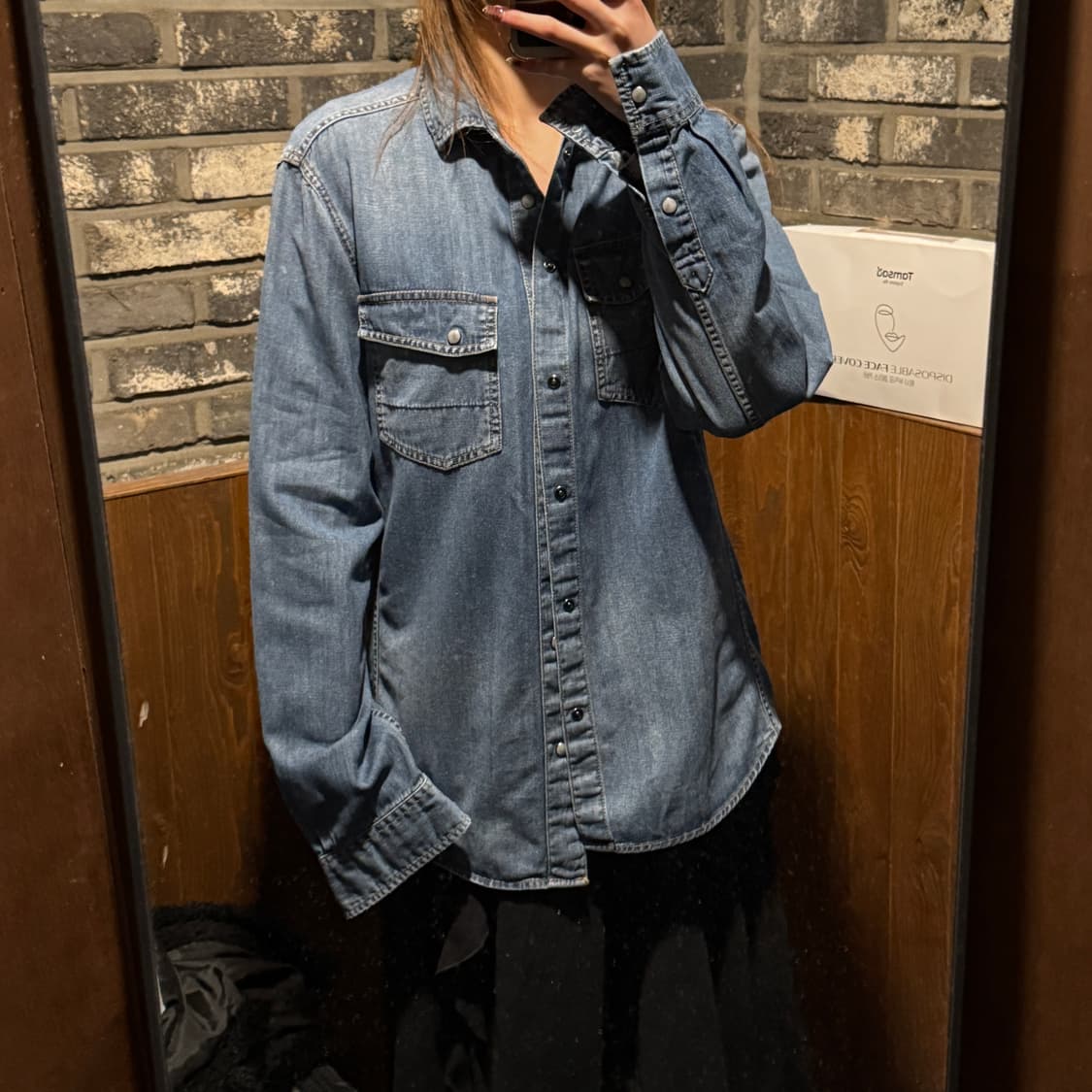 M) A/X 아르마니 익스체인지 웨스턴 버튼 데님 셔츠 상품이미지7