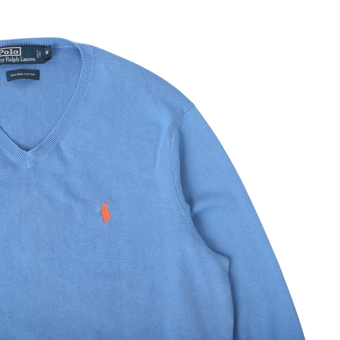 폴로 랄프로렌 라이트 블루 피마코튼 브이넥 니트 상품이미지3
