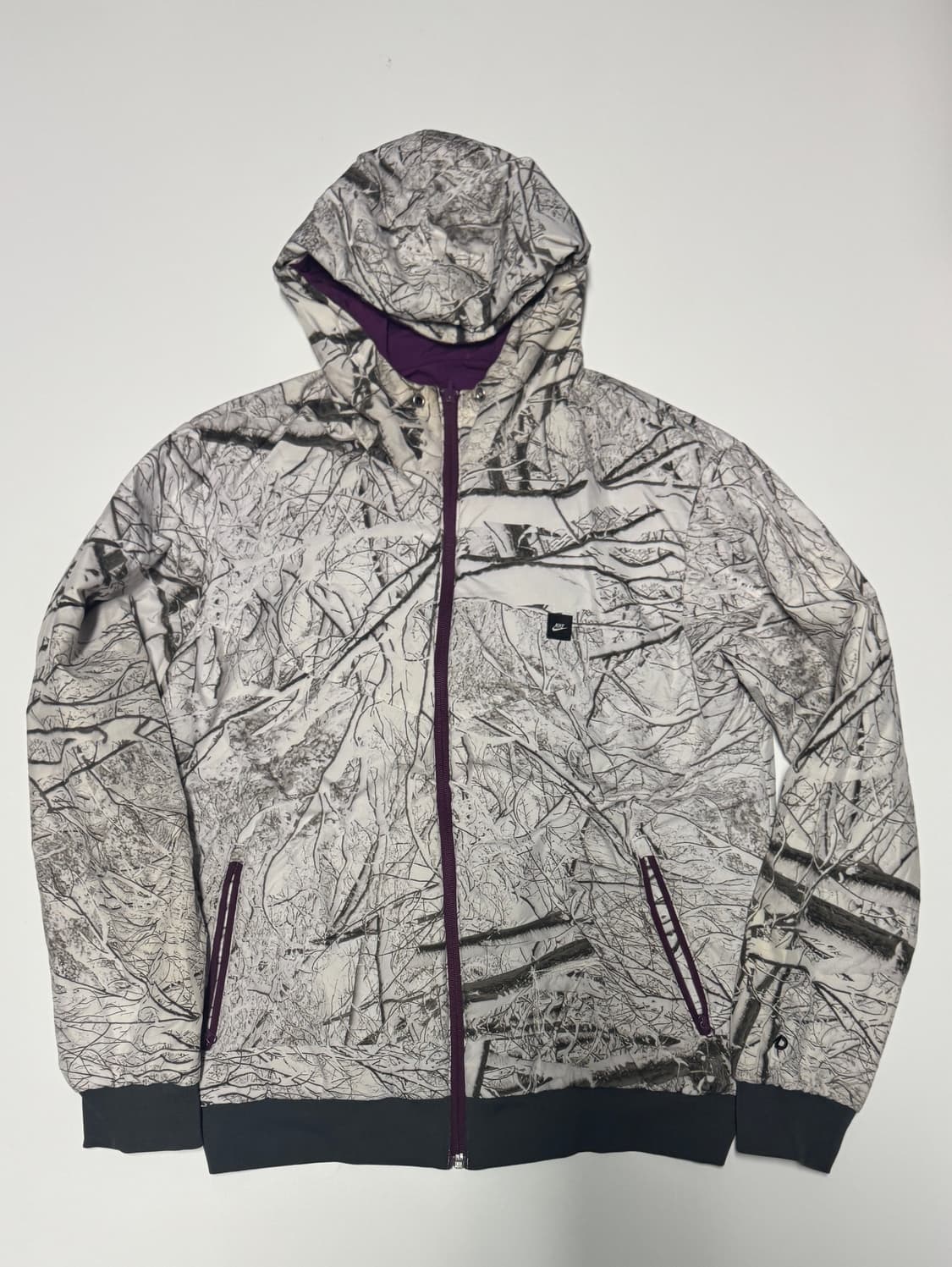 희귀!! 나이키 올드스쿨 스노우 카모 폴리 후드 바람막이 상품이미지1