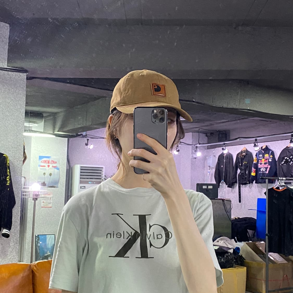 칼하트 미들로고 브라운 캡 B2188 상품이미지1