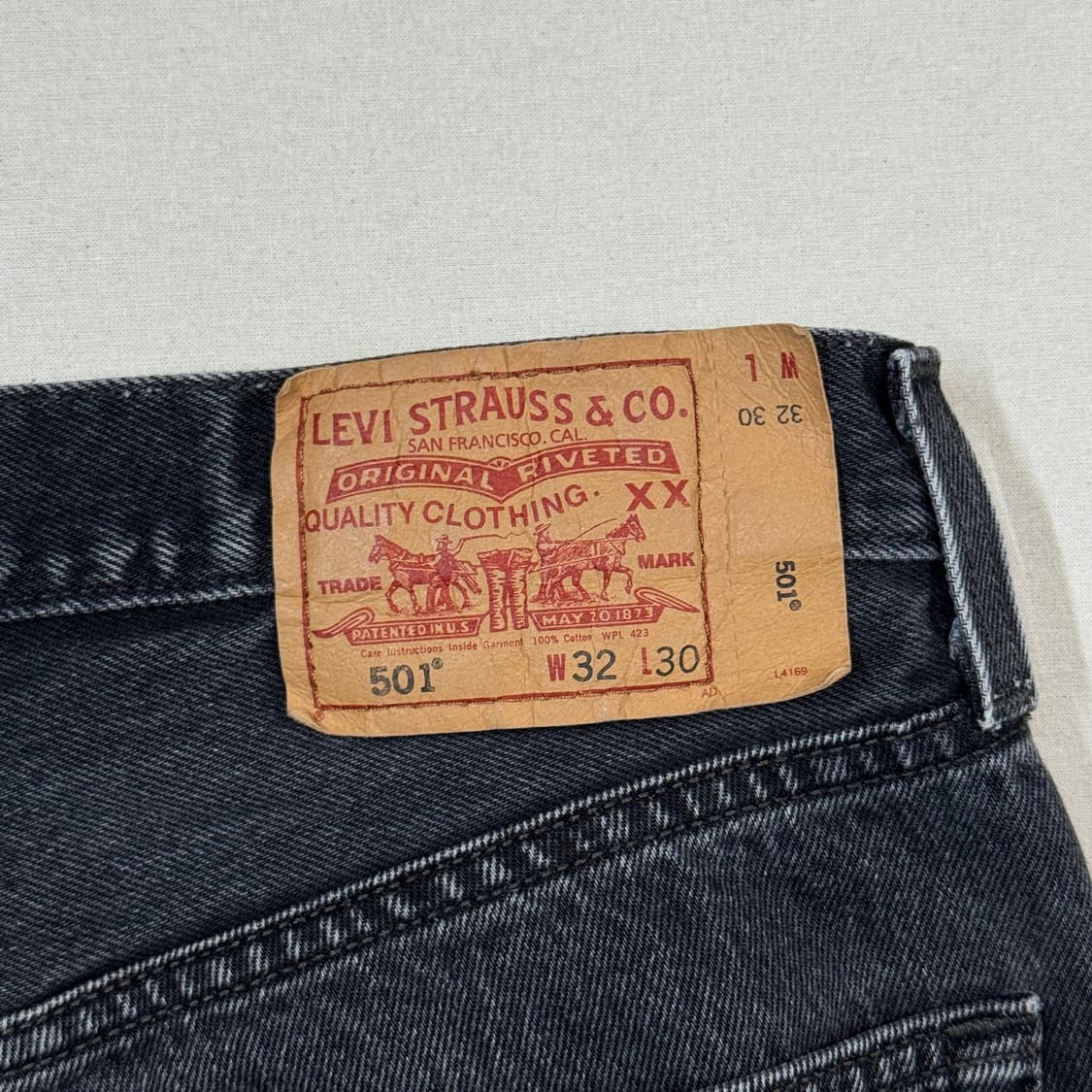 32inch) 리바이스 501 버튼플라이 데님 청바지 블랙진 흑청 상품이미지3