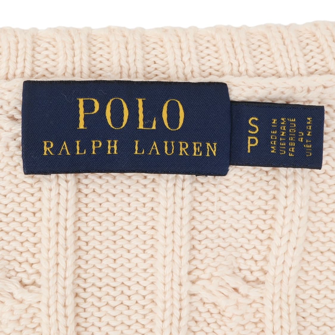 폴로 랄프로렌 아이보리 브이넥 코튼 케이블 니트 상품이미지8