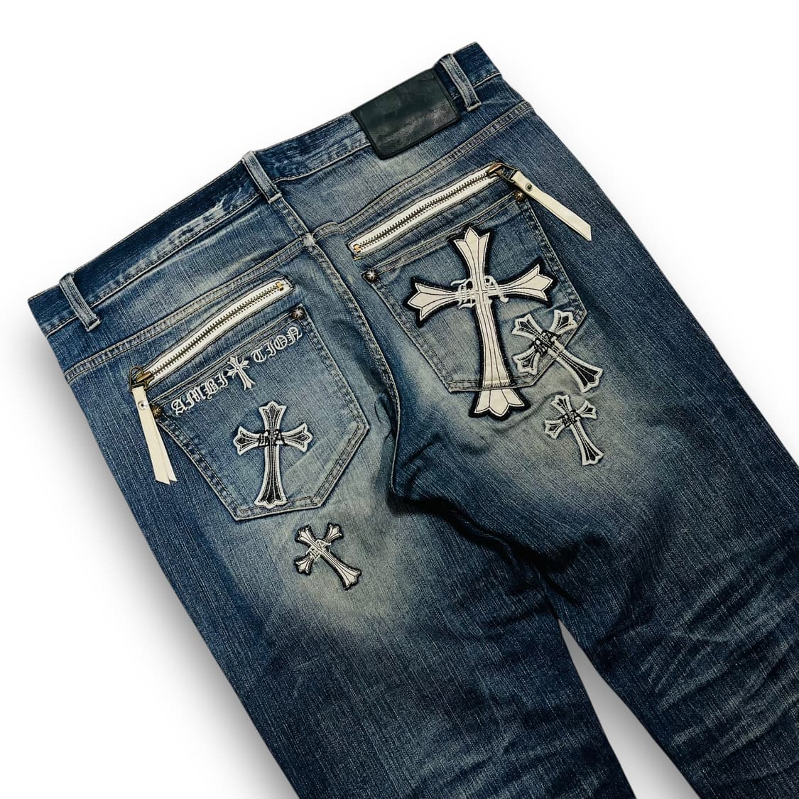 펑크 Be Ambition 크로스 대거 와이드 데님 팬츠 상품이미지3