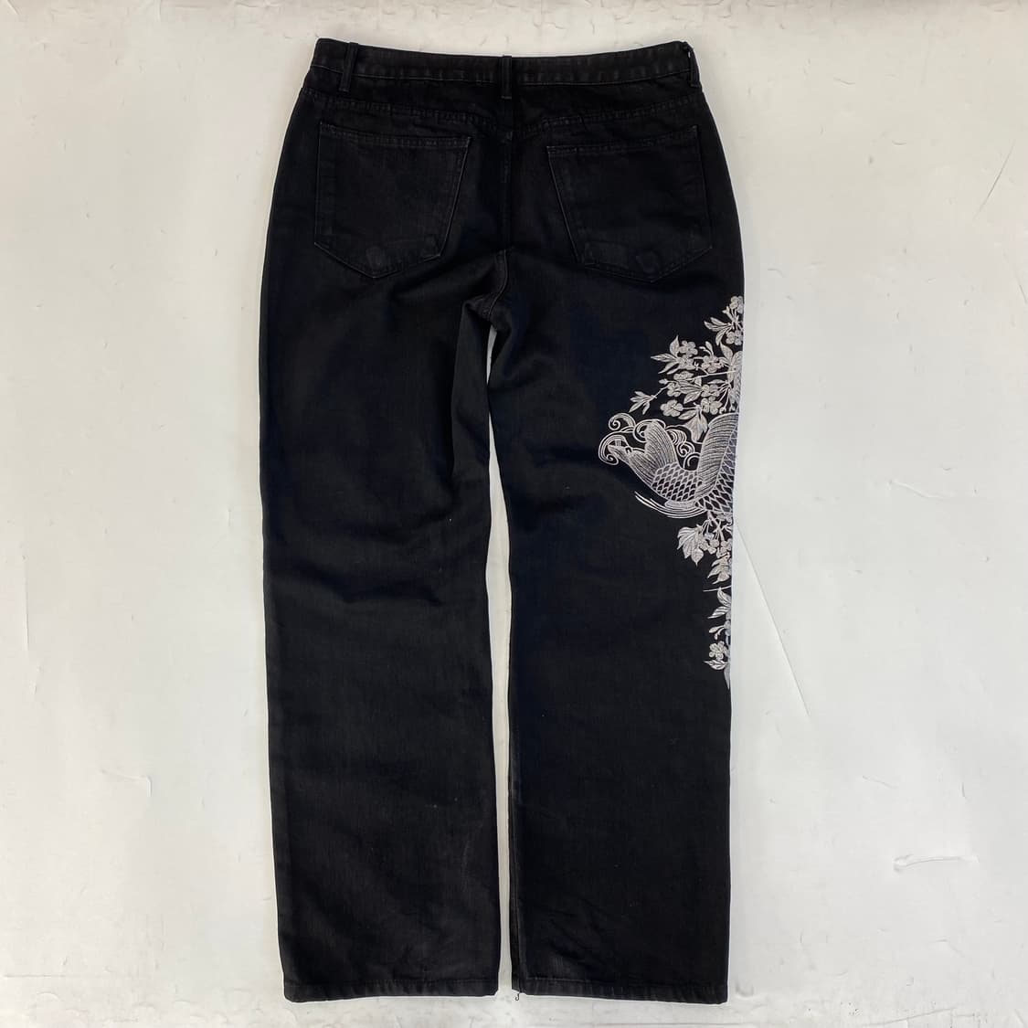 이레즈미 자수 블랙 데님 팬츠 상품이미지5