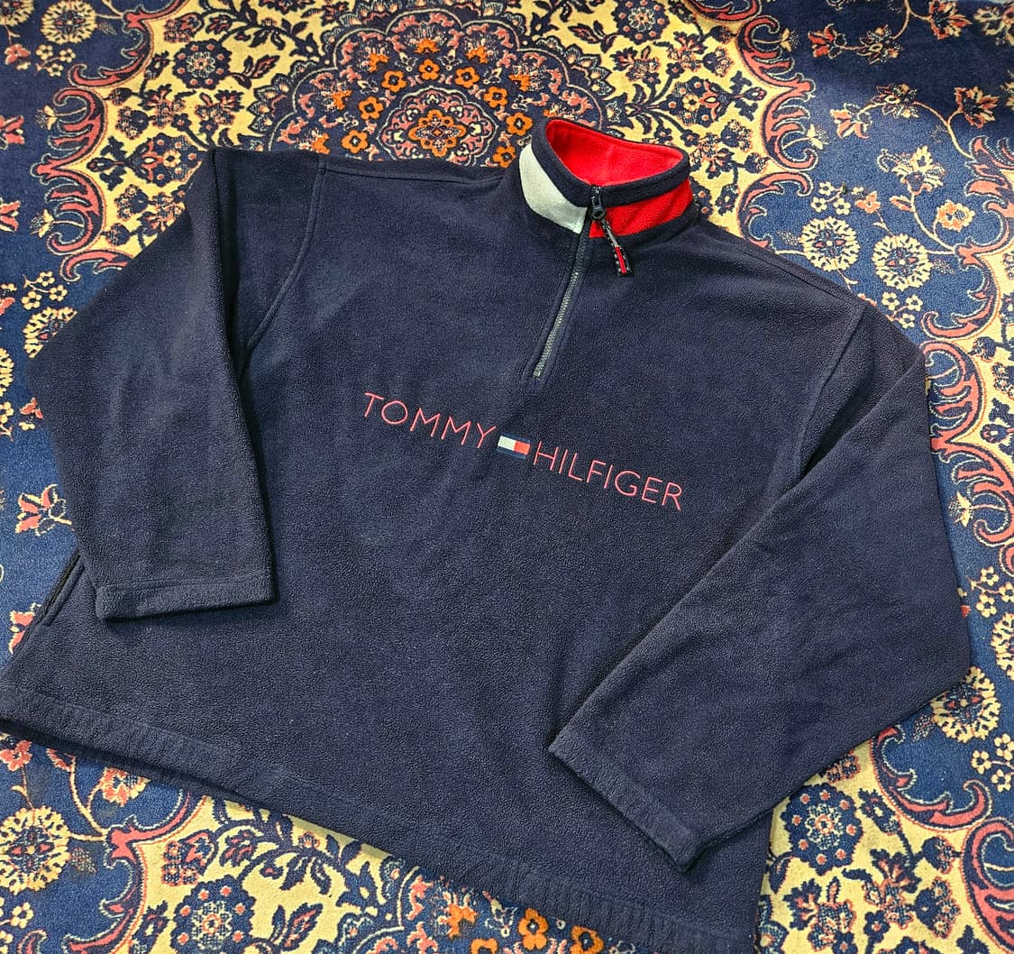 타미힐피거 플리스 루즈핏 센터로고 아노락 M size 상품이미지1