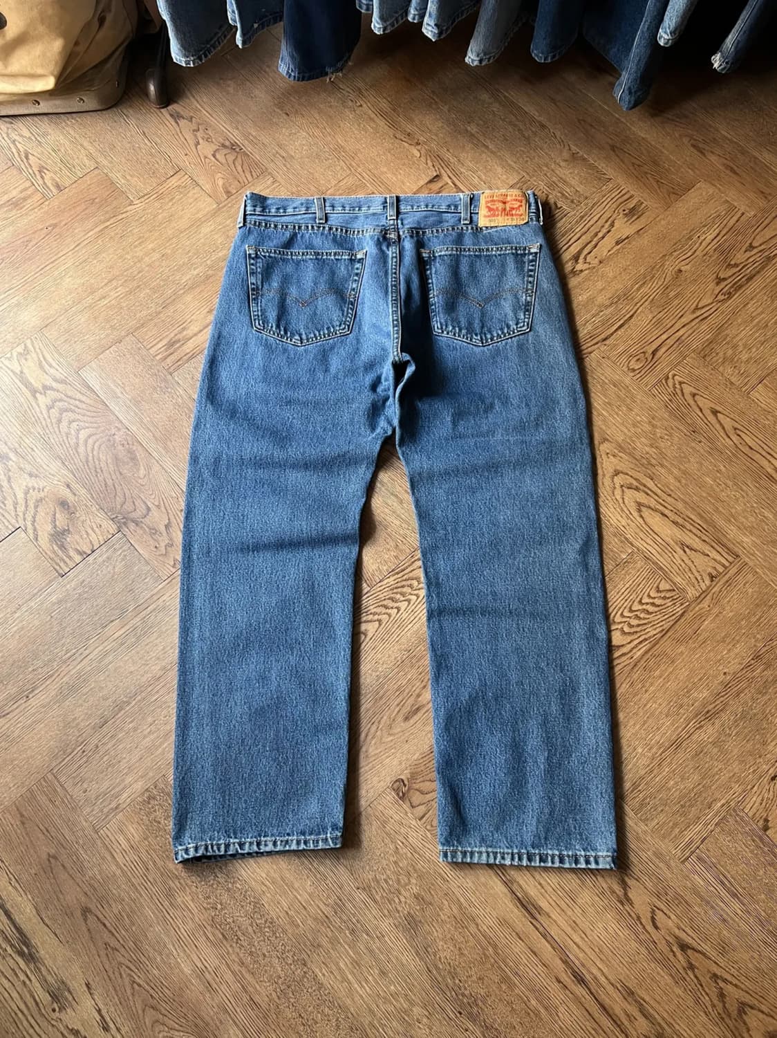 [38]리바이스 505 미디엄블루 워싱 데님 팬츠 상품이미지1