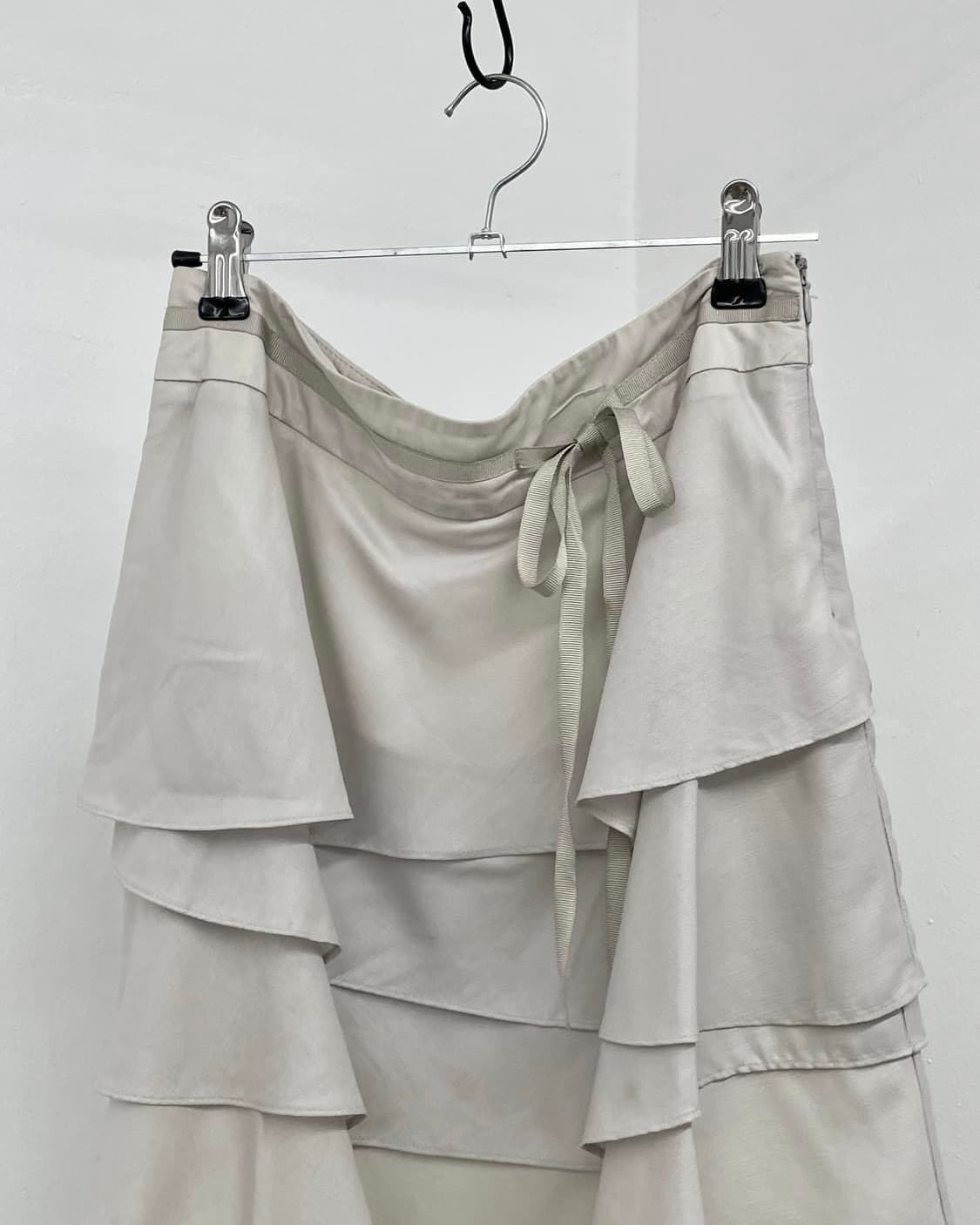 페어리 레이어드 플레어 리본 캉캉 스커트 라이트 그레이 상품이미지2