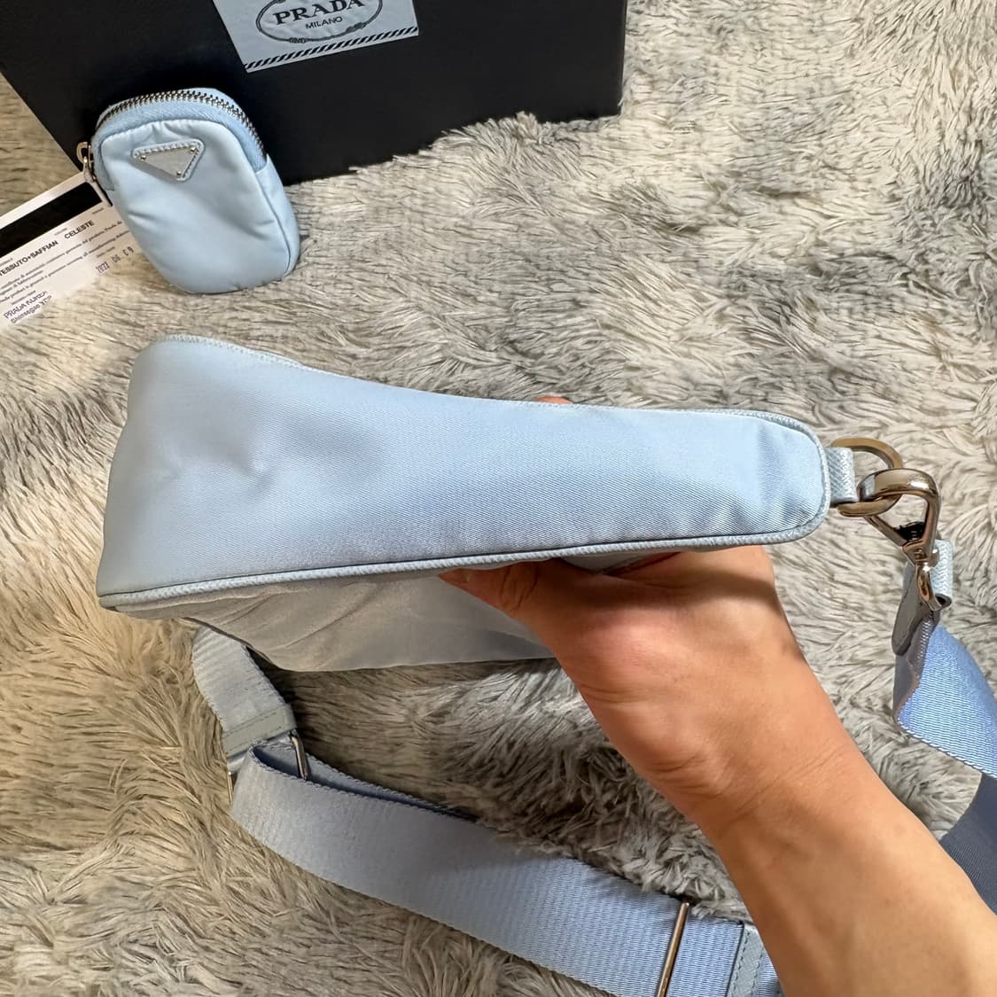 프라다 리나일론 리에디션 2005 테수토 호보백 블루 상품이미지5